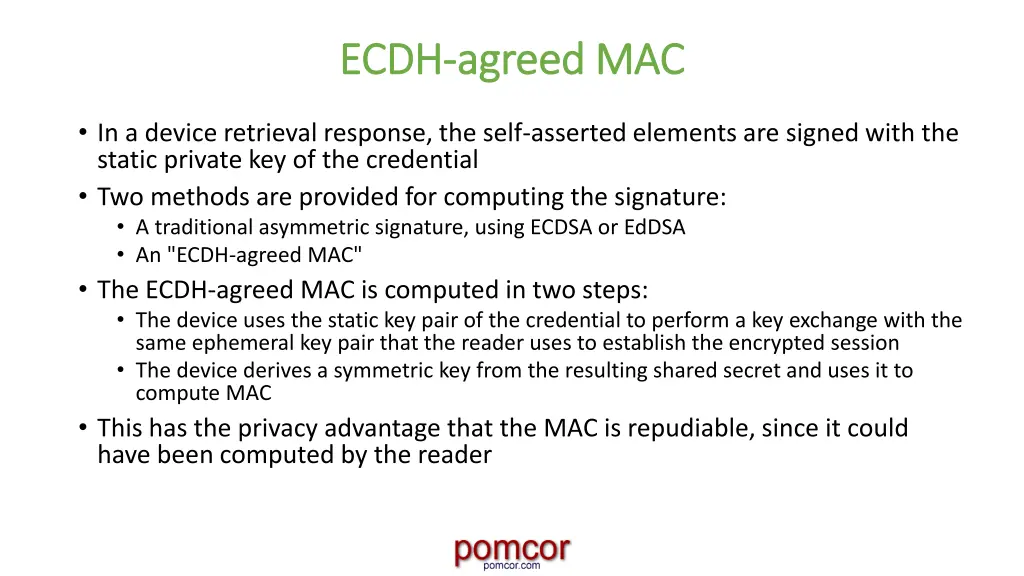 ecdh ecdh agreed mac agreed mac