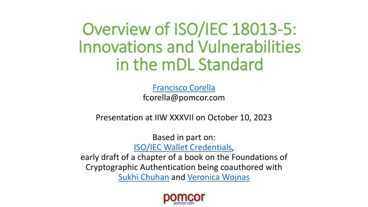 overview of iso iec 18013 overview