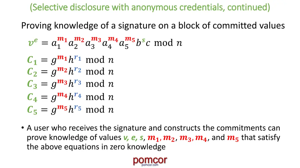 selective disclosure with anonymous credentials 2