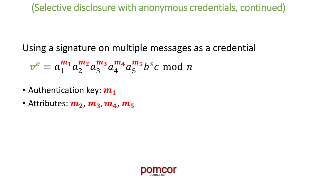 selective disclosure with anonymous credentials 3