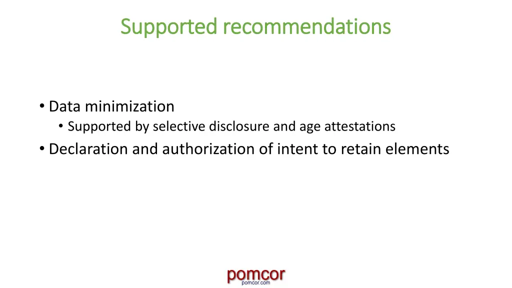 supported recommendations supported