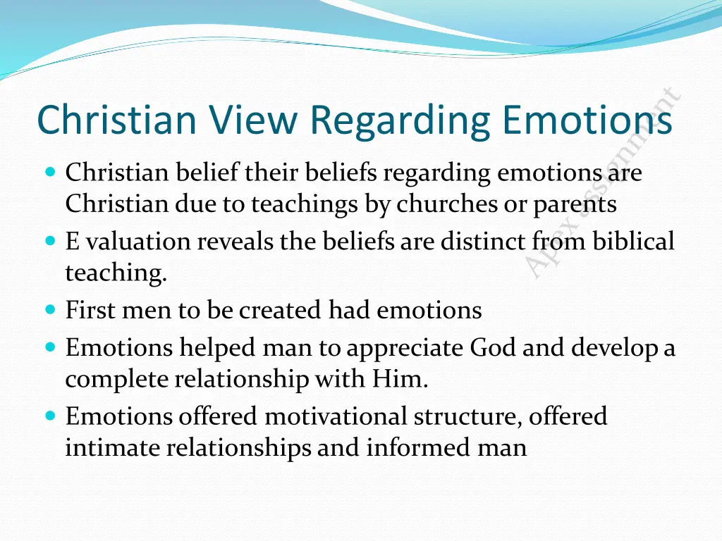 christian view regarding emotions