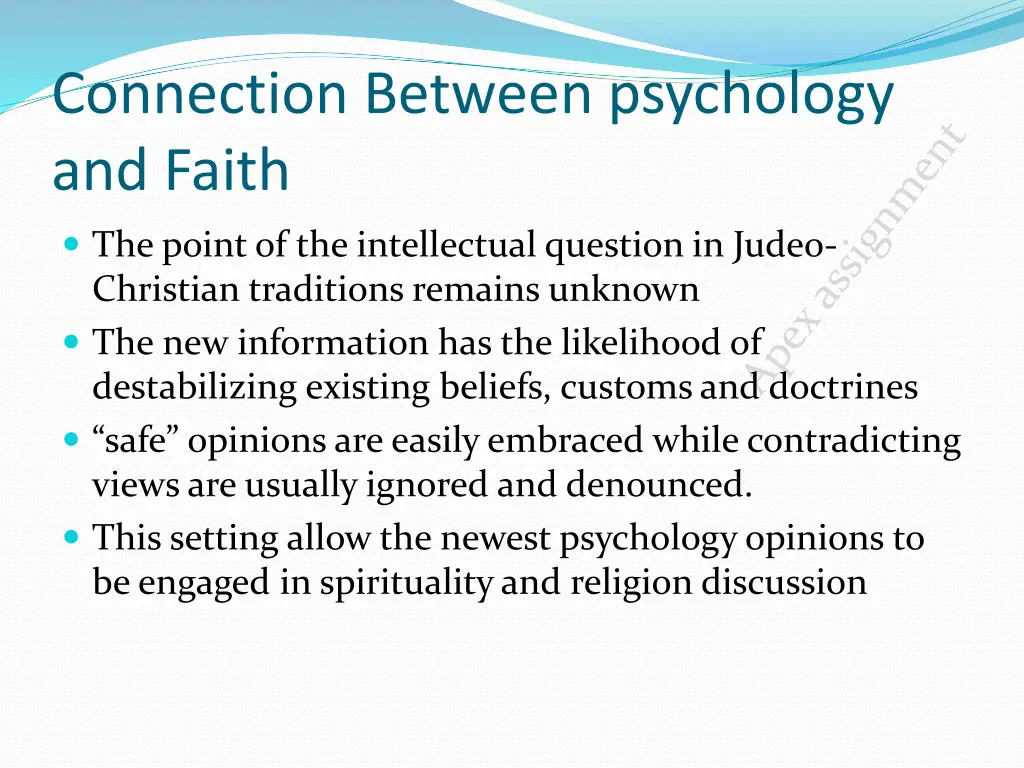 connection between psychology and faith