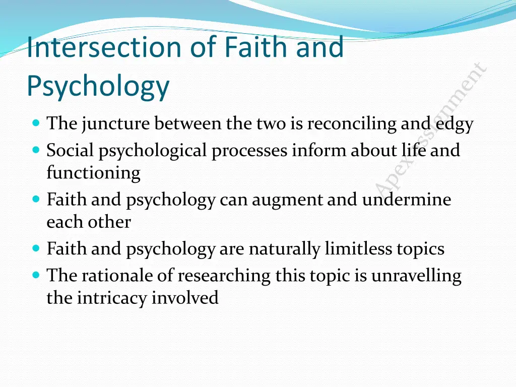 intersection of faith and psychology