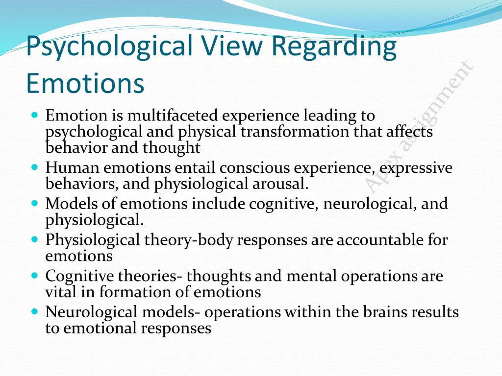 psychological view regarding emotions emotion