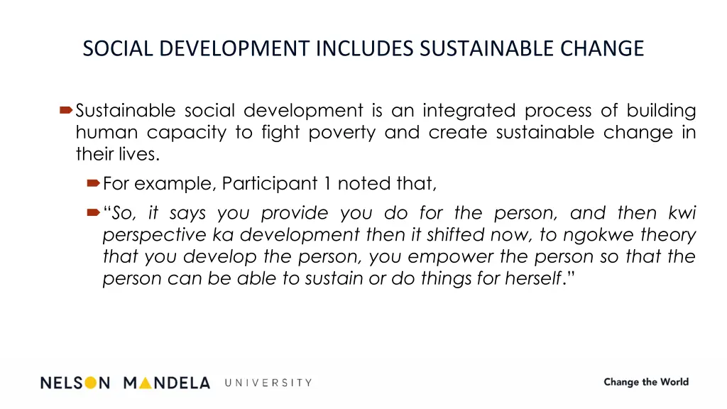 social development includes sustainable change