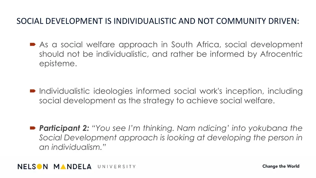 social development is individualistic