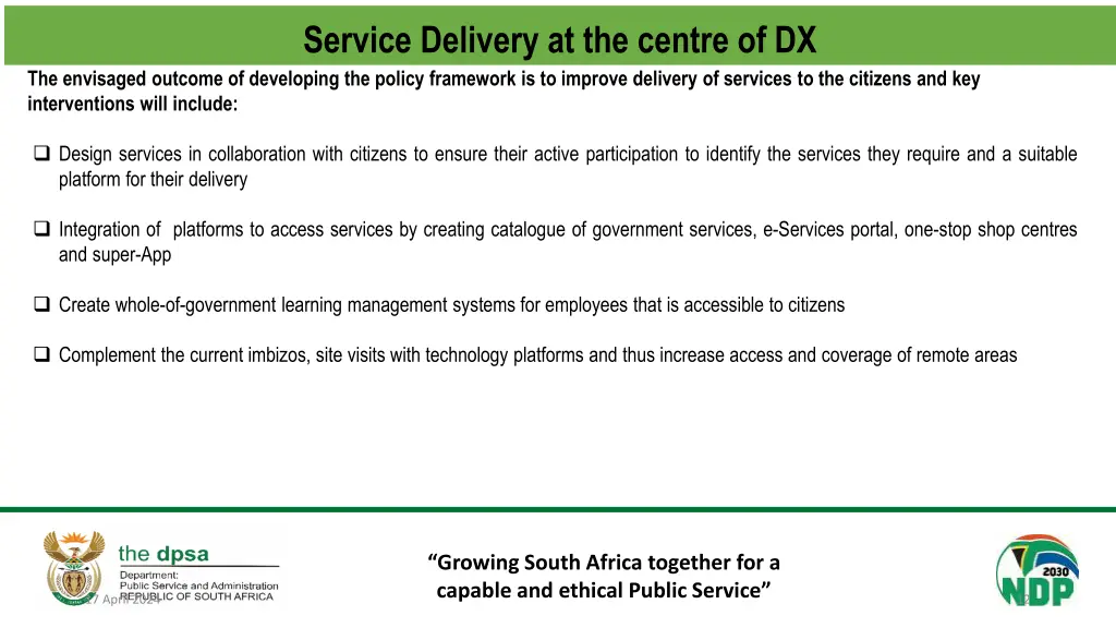 service delivery at the centre of dx
