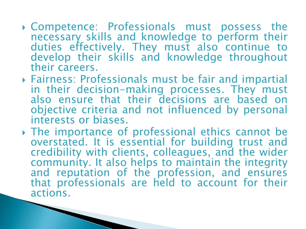 competence professionals must possess