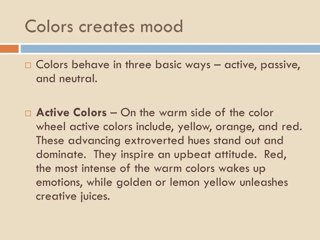 colors creates mood