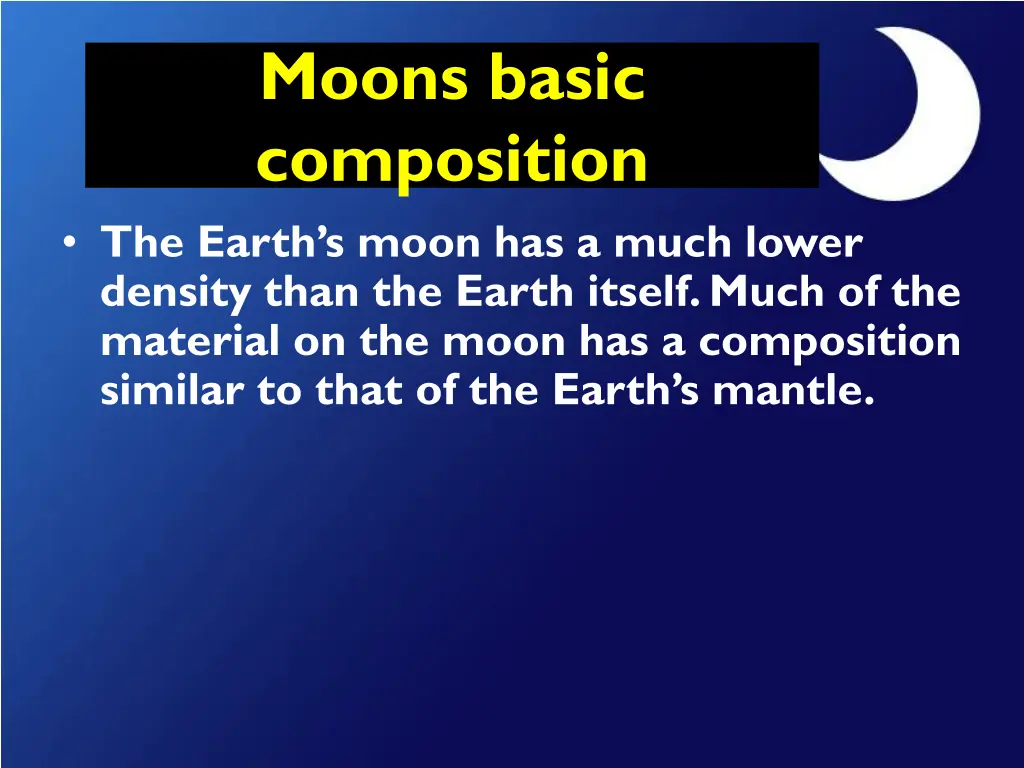 moons basic composition the earth s moon