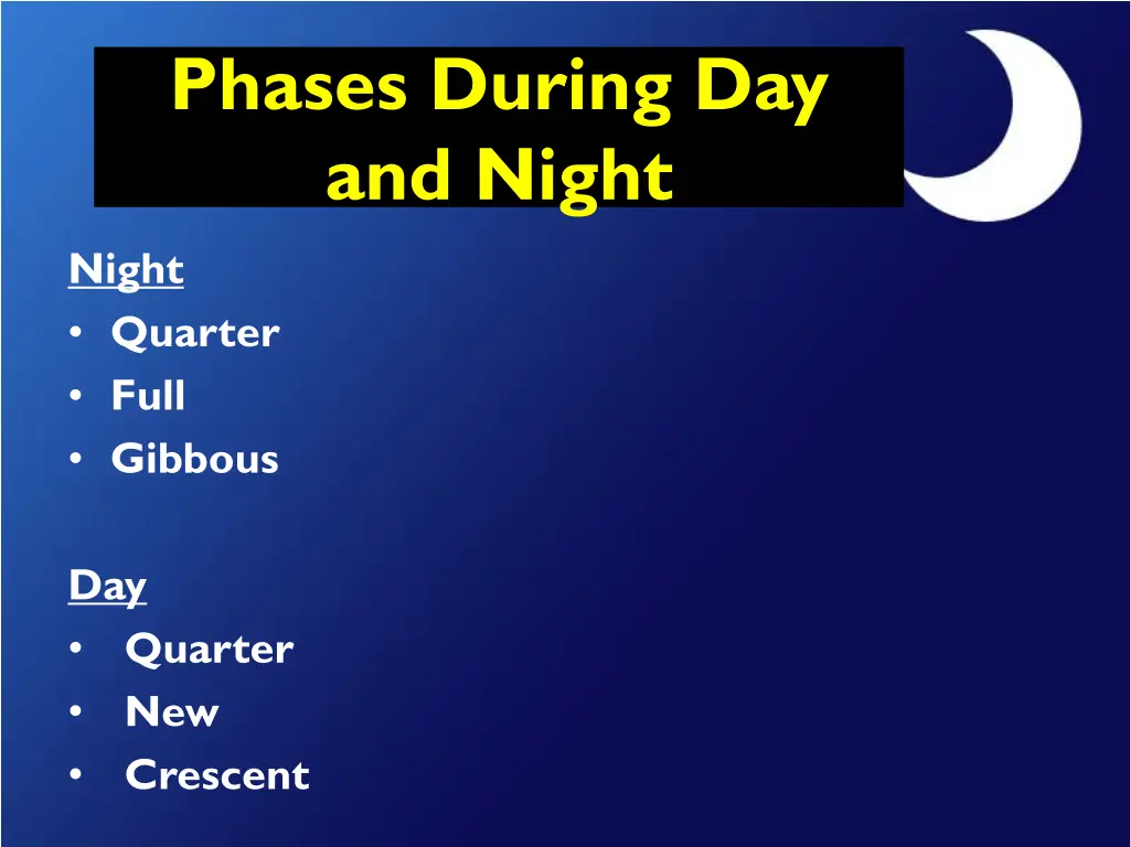 phases during day and night