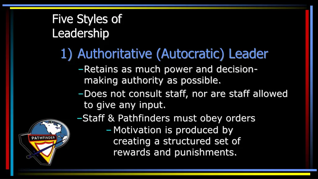five styles of leadership 1 authoritative 1