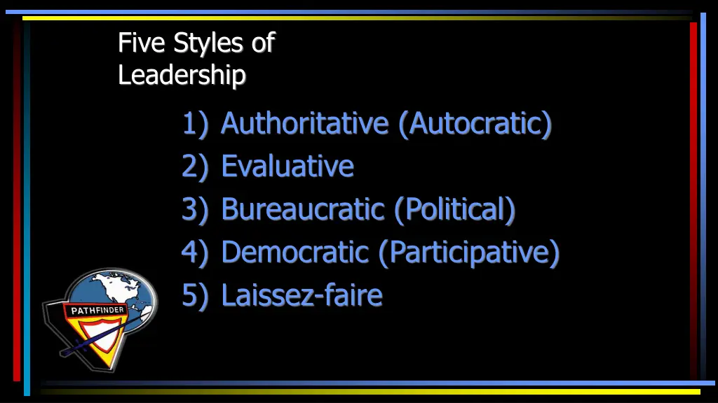 five styles of leadership 1 authoritative