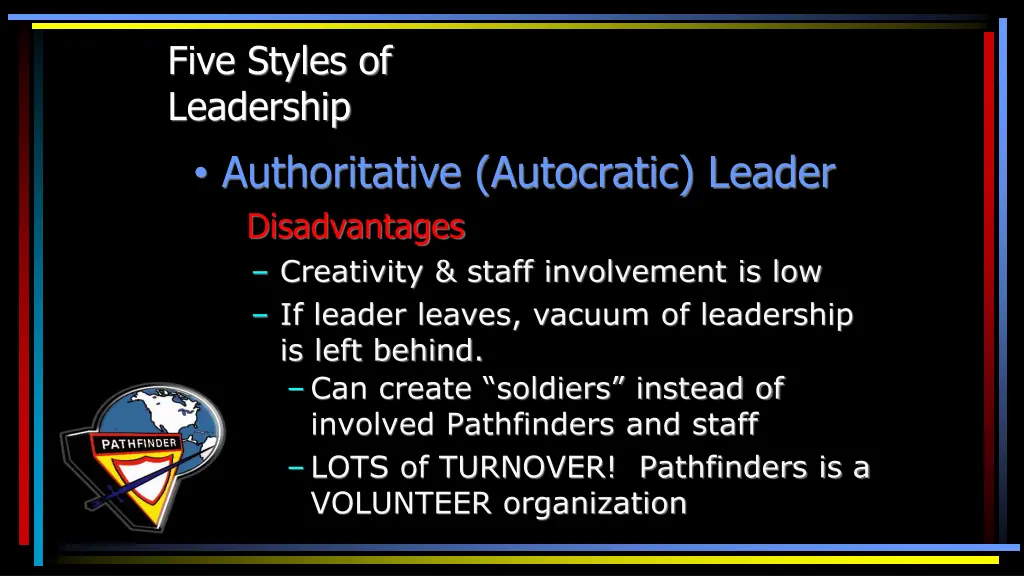 five styles of leadership authoritative 1