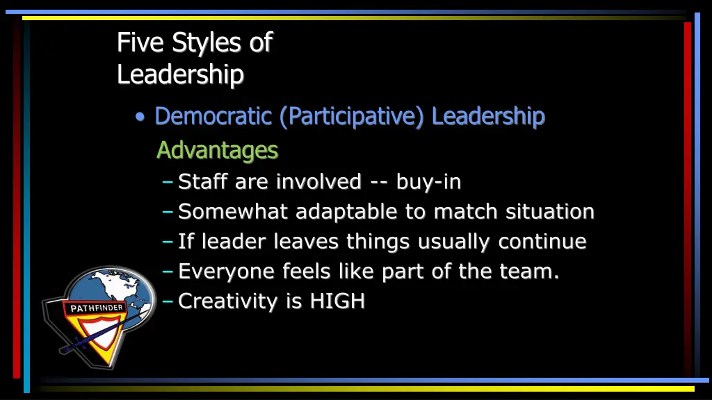 five styles of leadership democratic