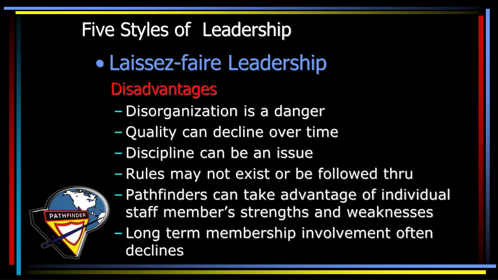 five styles of leadership laissez faire 1
