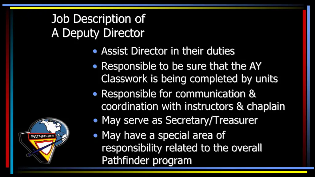 job description of a deputy director assist