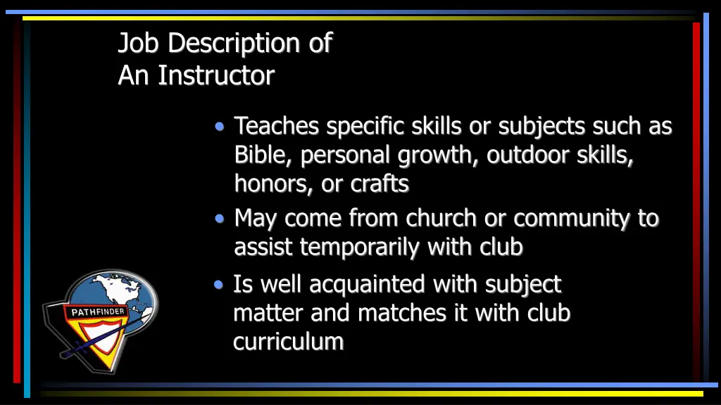 job description of an instructor