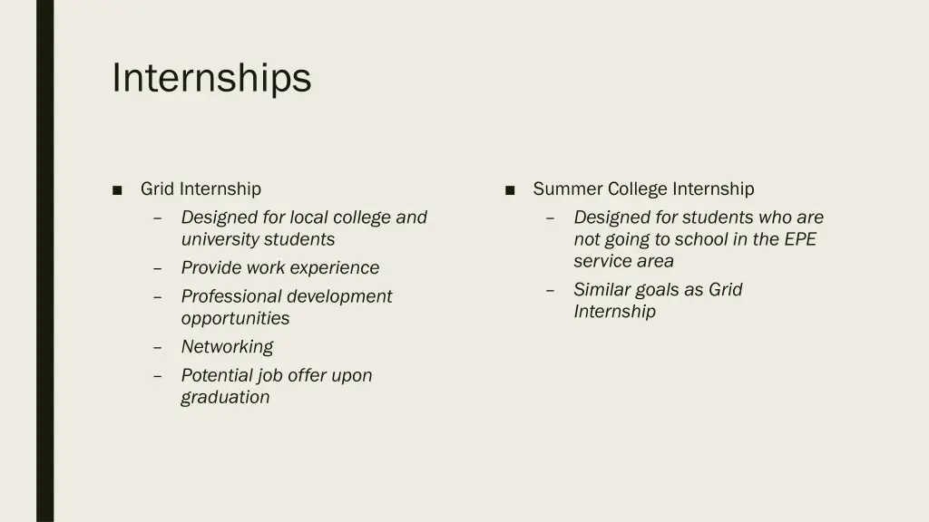 internships