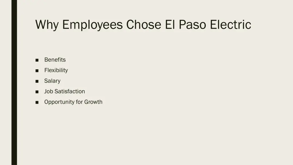 why employees chose el paso electric