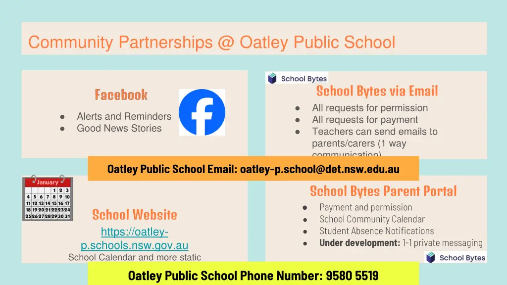 community partnerships @ oatley public school