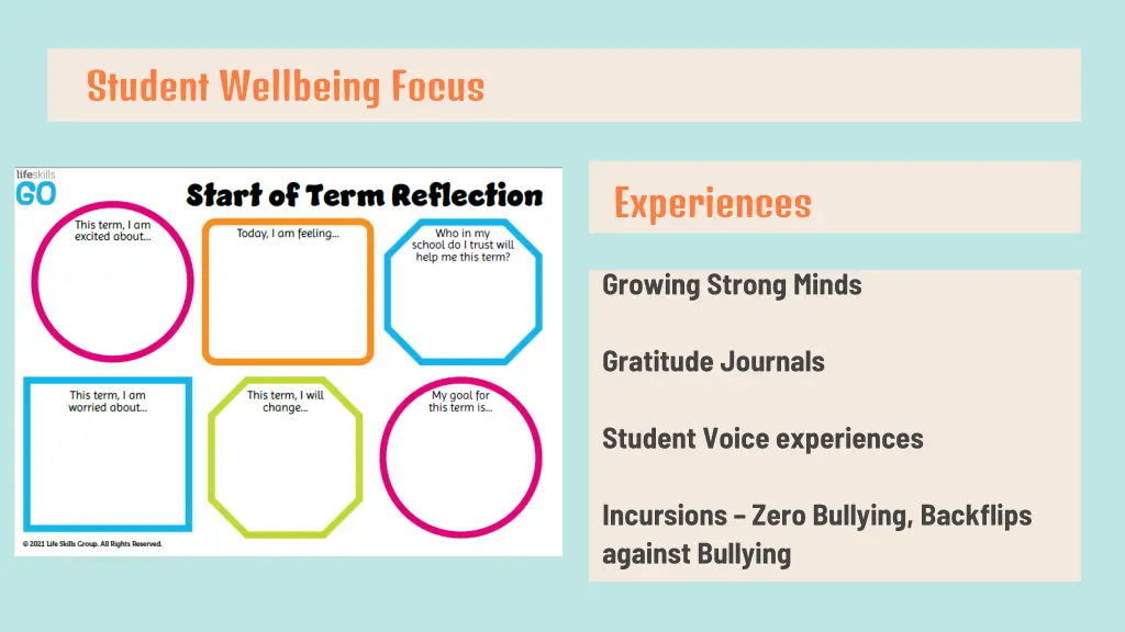 student wellbeing focus