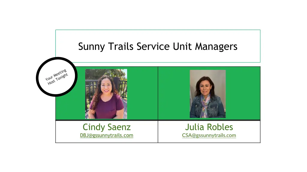 sunny trails service unit managers