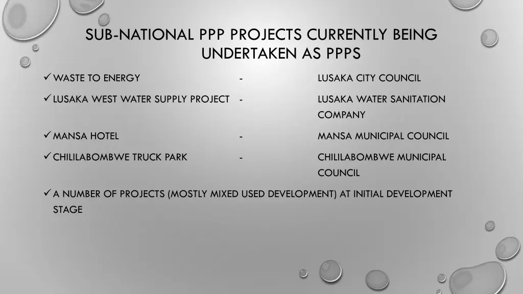 sub national ppp projects currently being 1