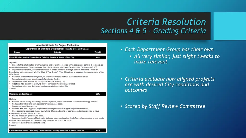 criteria resolution sections 4 5 grading criteria