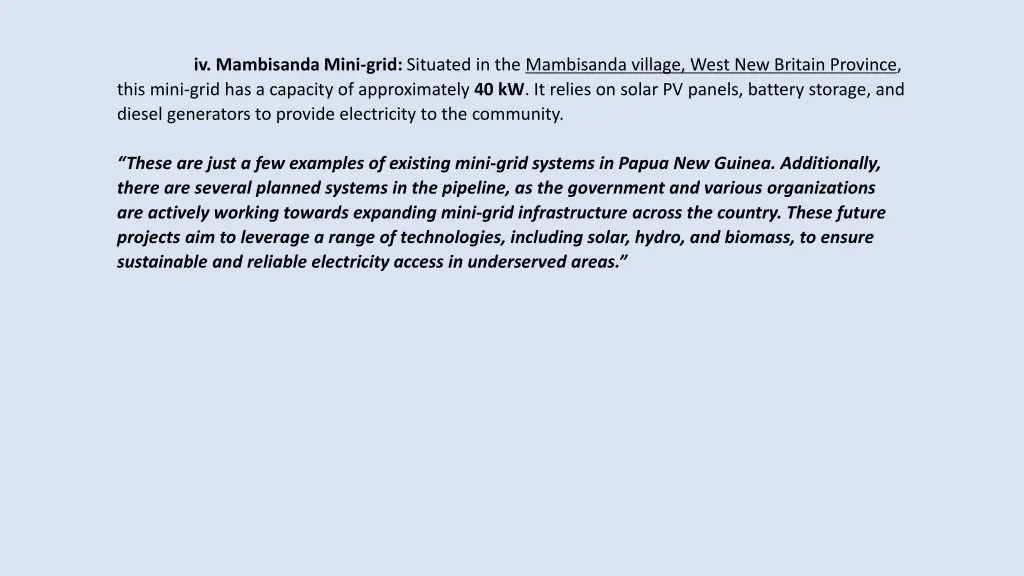 iv mambisanda mini grid situated