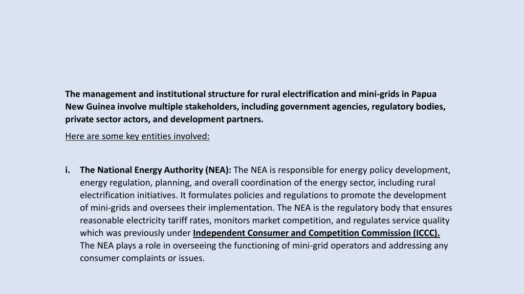 the management and institutional structure