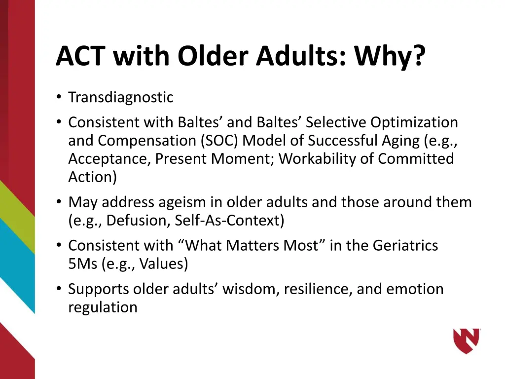 act with older adults why