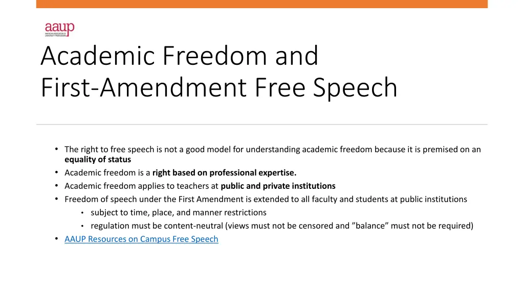 academic freedom and first amendment free speech