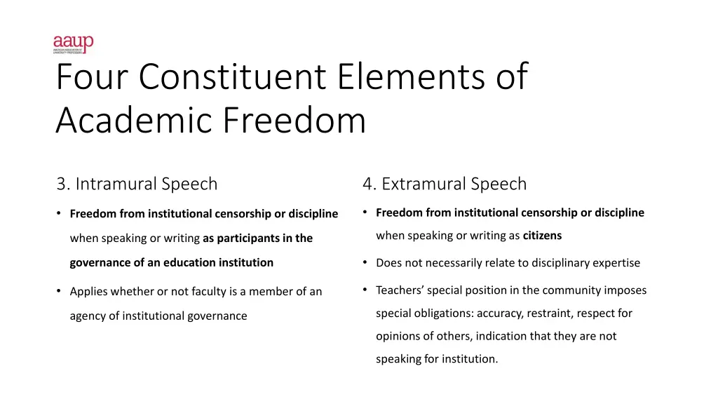 four constituent elements of academic freedom 1