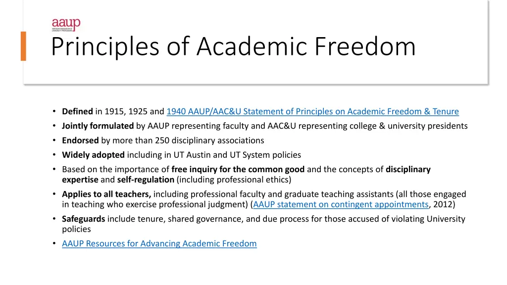 principles of academic freedom