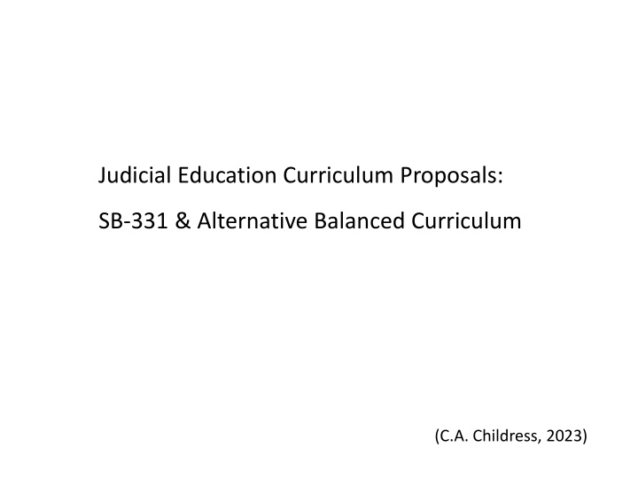 judicial education curriculum proposals