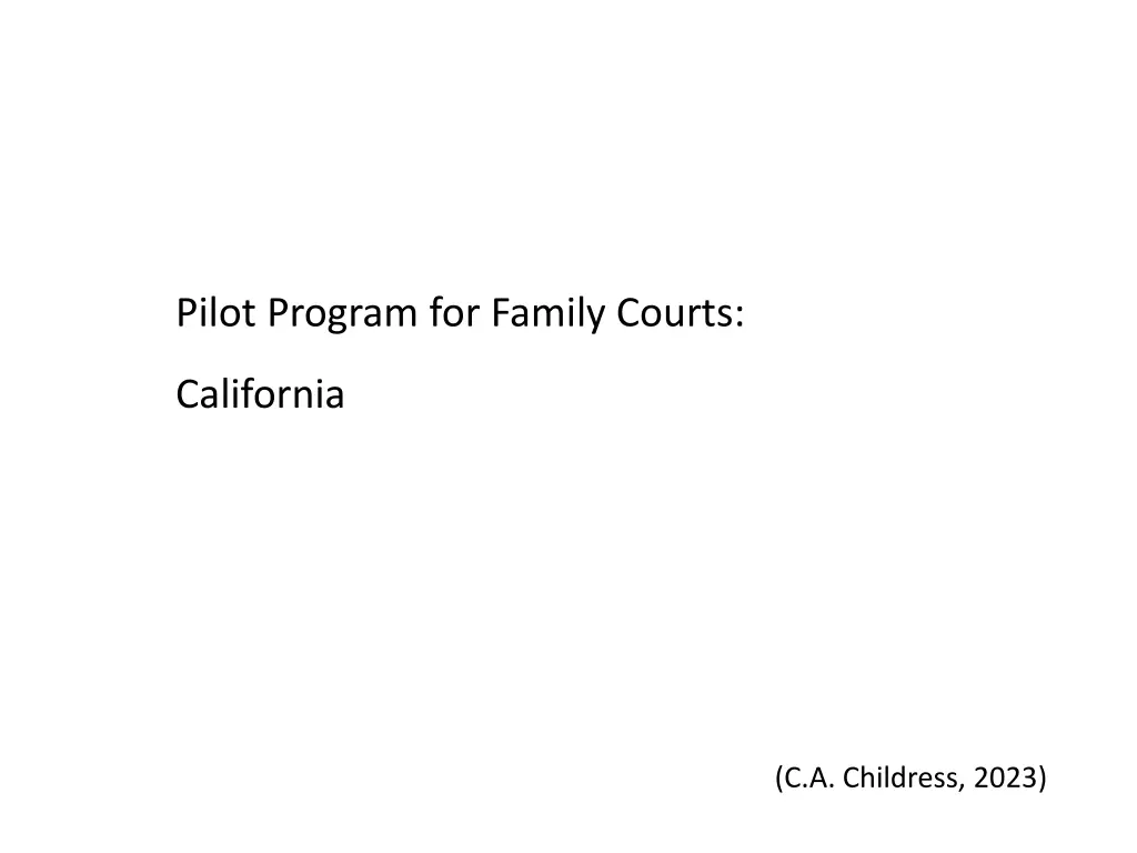 pilot program for family courts