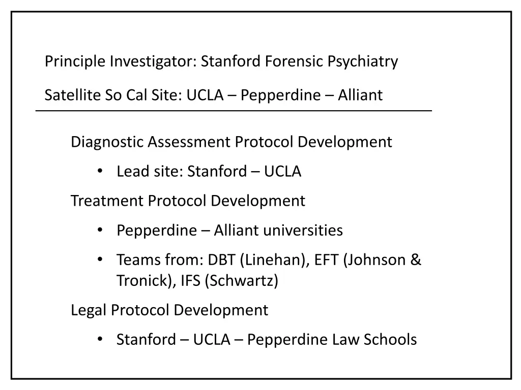 principle investigator stanford forensic