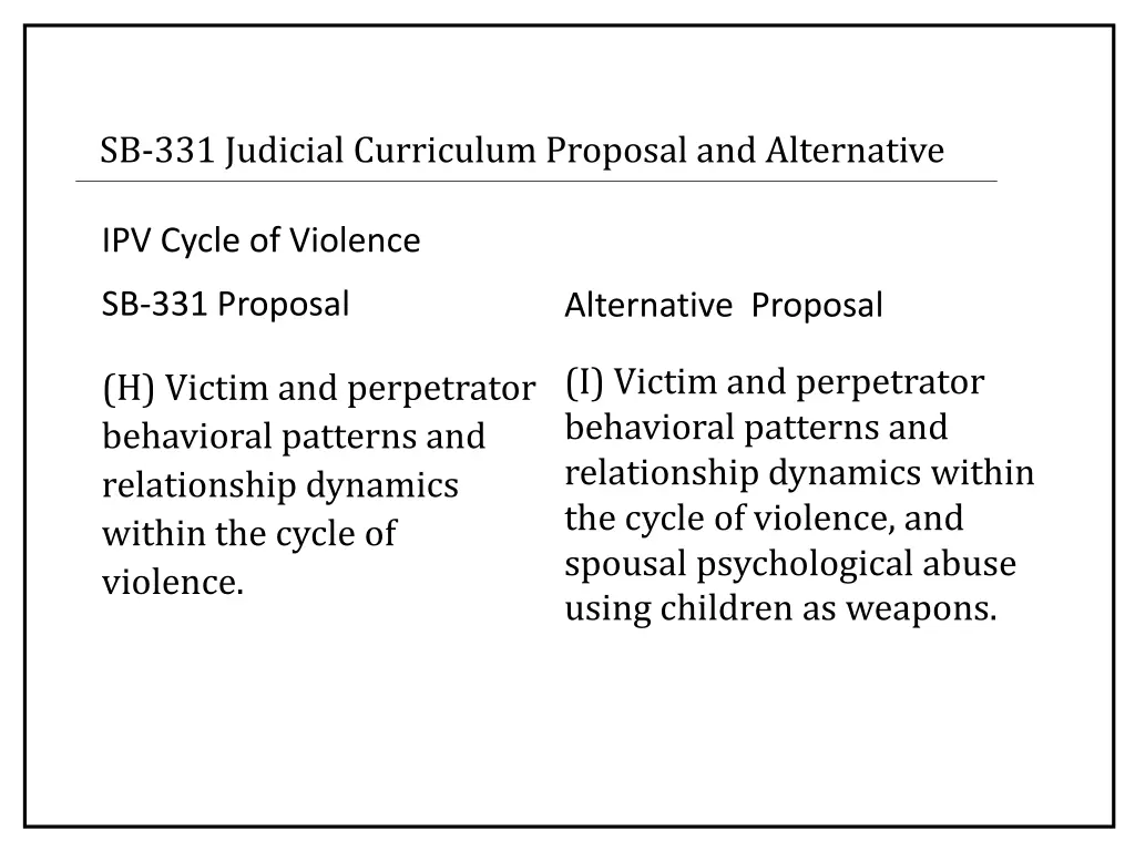 sb 331 judicial curriculum proposal 5