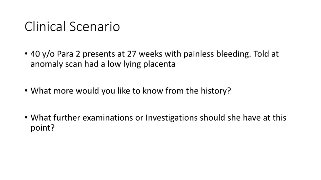 clinical scenario