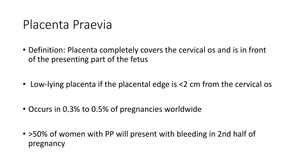 placenta praevia