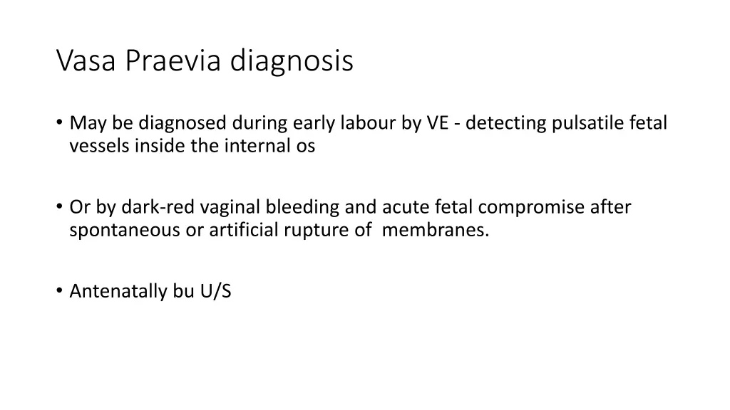 vasa praevia diagnosis