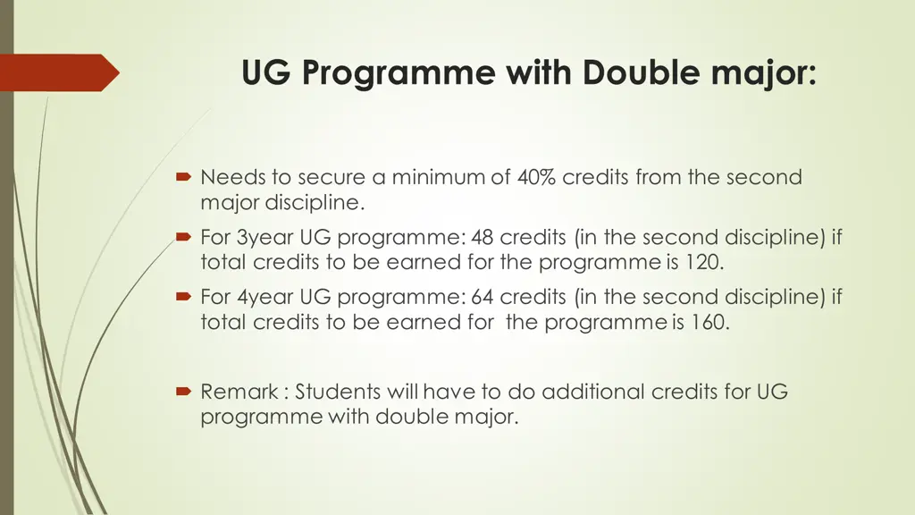 ug programme with double major