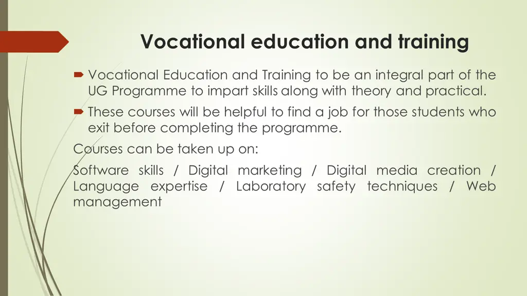 vocational education and training