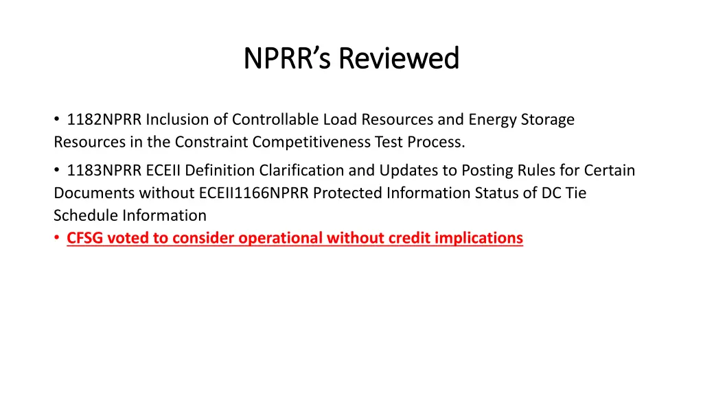 nprr s reviewed nprr s reviewed