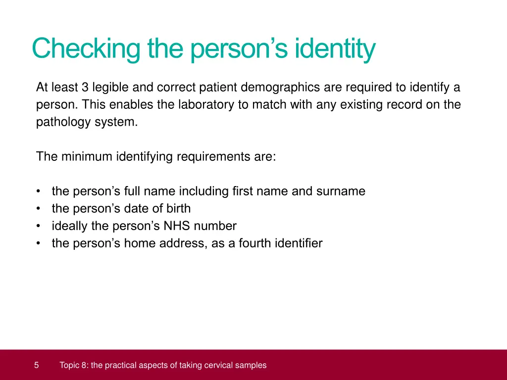 checking the person s identity