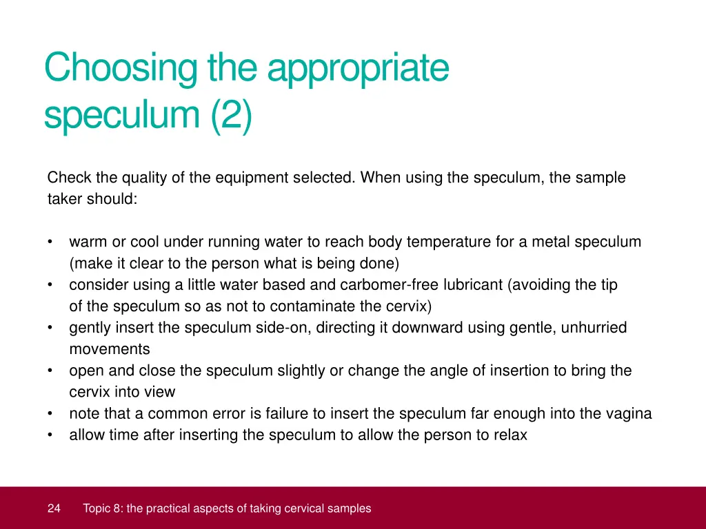 choosing the appropriate speculum 2