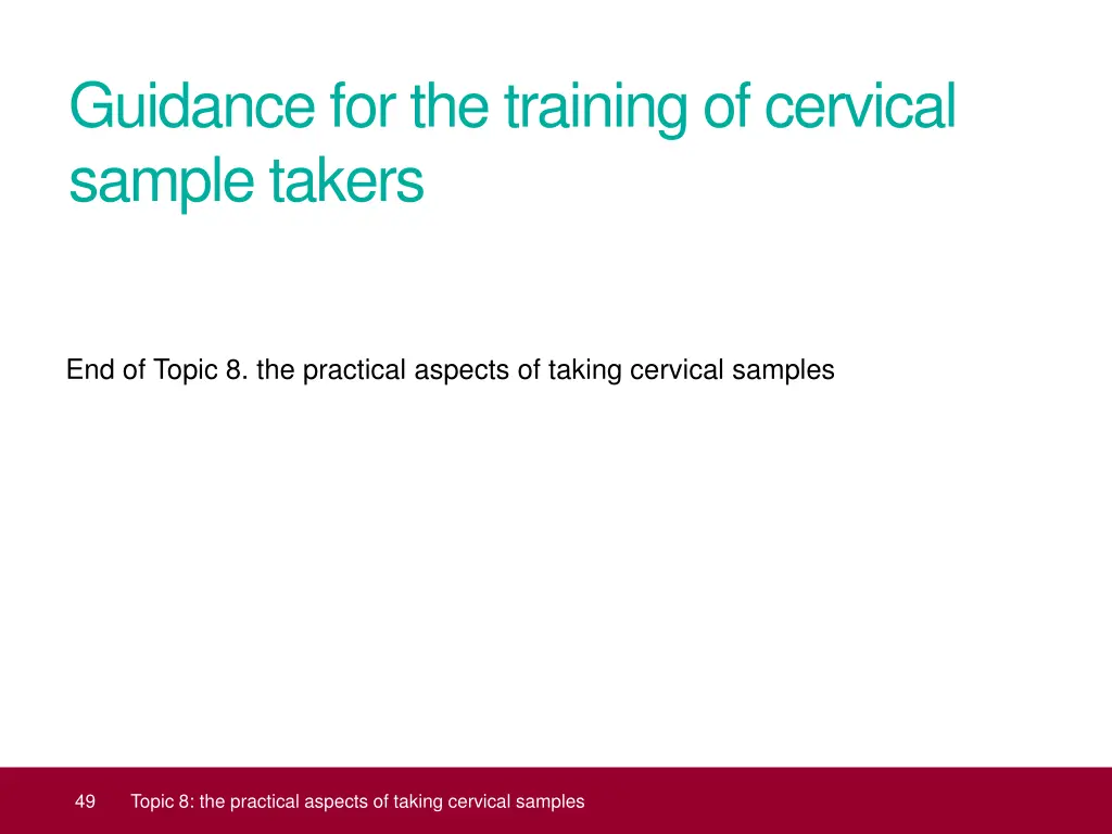 guidance for the training of cervical sample 1