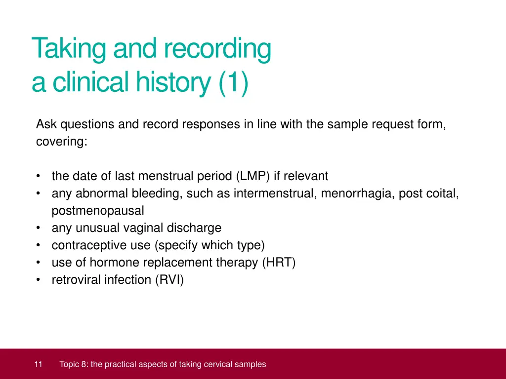 taking and recording a clinical history 1